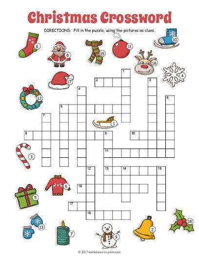 Free Printable Christmas Crossword Christmas Crossword Christmas