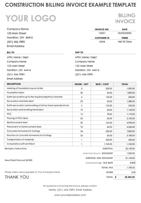 Construction Invoice Template Fillable Printable Pdf And Forms Porn Sex Picture