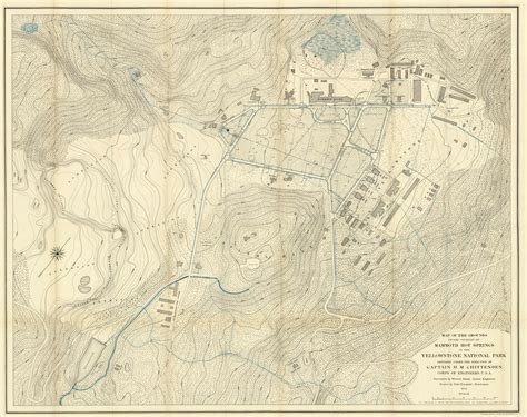 Map Of The Grounds In The Vicinity Of Mammoth Hot Springs In The