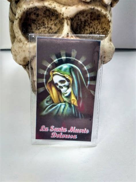 Laminated Santa Muerte Prayer Card La Santa Muerte Dolorosa Etsy