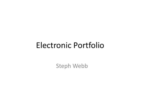 Electronic Portfolio
