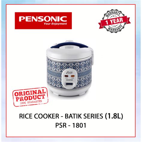pensonic rice cooker batik series 1 8l psr 1801 foc key chain recycle bag rice cooker periuk
