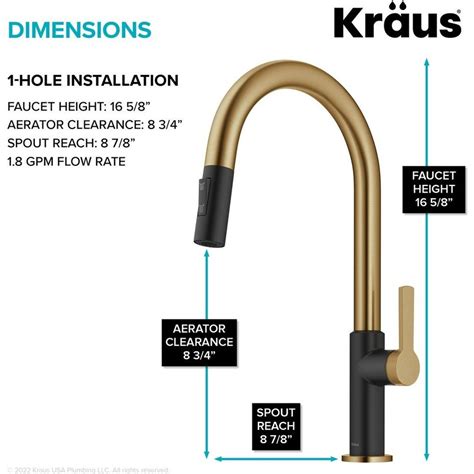 Kraus Kpf Bbmb Inch Height Oletto Single Handle Pull Down Kitchen Faucet Brushed