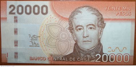 20000 Pesos 2014 2009 2015 Issue Chile Banknote 7472