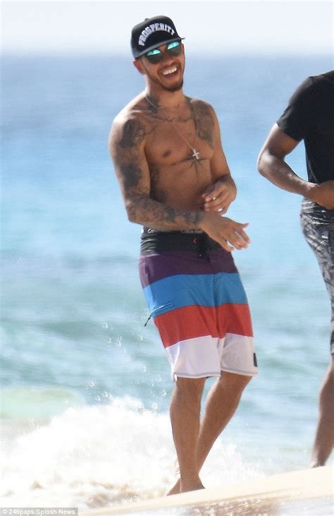 Lewis Hamilton Shows Off His Muscular Frame In Barbados For Festival Of