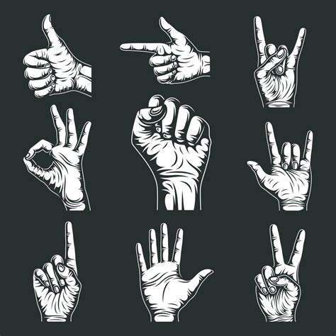 Hand Signs And Gestures Collection Vector Graphic 3445598 Vector Art At