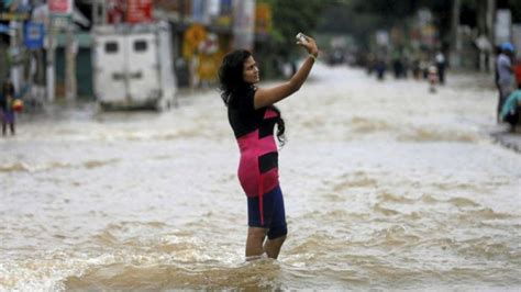 Sri Lanka S Flood Selfie Goes Viral On Social Media