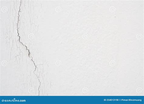 Cracked Concrete On White Wall Texture Background Stock Photo Image