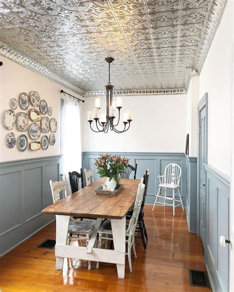 Statement Ceilings That Will Have You Looking Up Farmhouse Dining