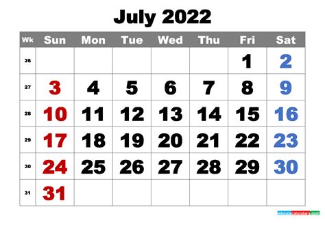 All calendars print in landscape mode (vs. Free Printable July 2022 Calendar Word, PDF, Image | Free ...