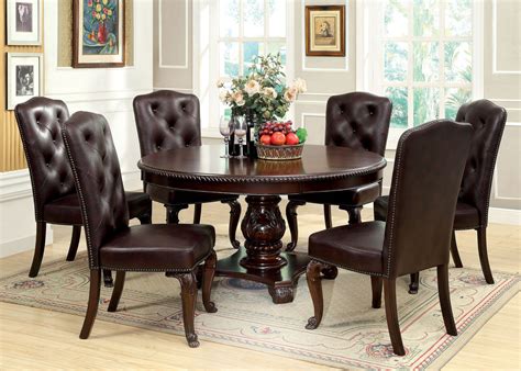 The dining chairs nz on alibaba.com are perfectly suited to blend in with any type of interior decorations and they add more touches of glamor to your existing decor. 60" Bellagio Brown Cherry Round Dining Table Set | Seating ...