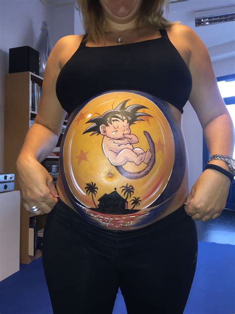 Body Paint Goku Bebe Panzas De Embarazadas Pintadas Panzas Pintadas