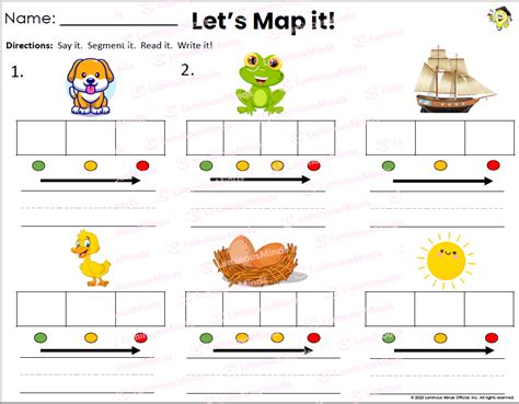 Phoneme Mapping Worksheet Lets Map It Word Mapping With Phonemes