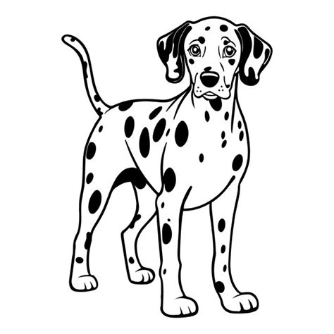 Premium Photo | Dalmatian dog coloring page for kids