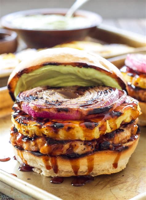 Teriyaki Turkey Burgers With Grilled Pineapple And Onions Recipe Runner