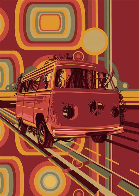 Retro Camper Van 70s Poster By Bekim M