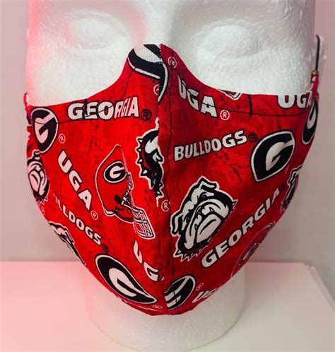uga face mask university of georgia facemask mask with filter etsy