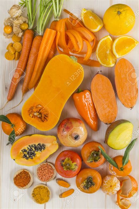 Orange Coloured Fruit And Vegetables Fruits And Vegetables Pictures