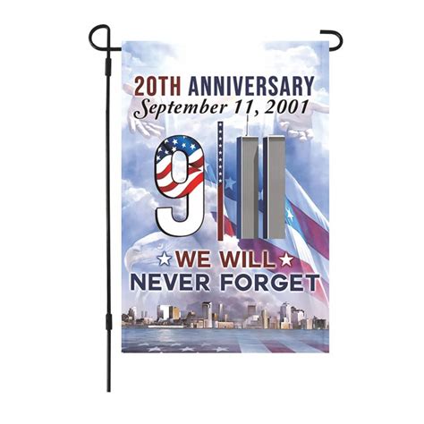 911 Garden Flag We Will Never Forget Banner 911 20th Anniversary Flag