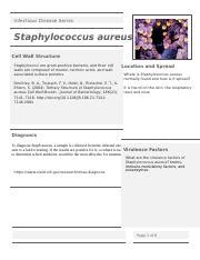 Infectious Disease Profile Unit Staphylococcus Aureus Docx