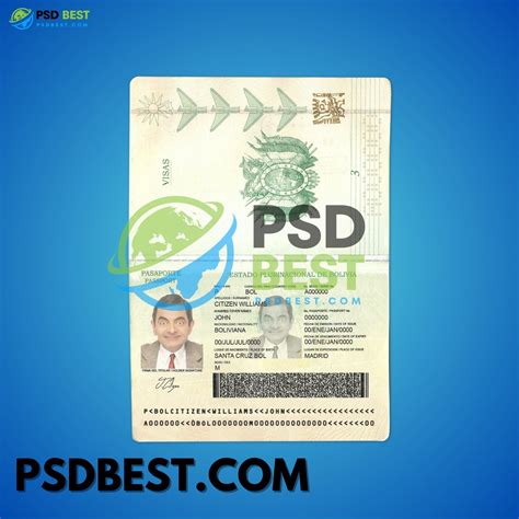 Bolivia Passport Fully Editable Template In Psd Format Psd Best