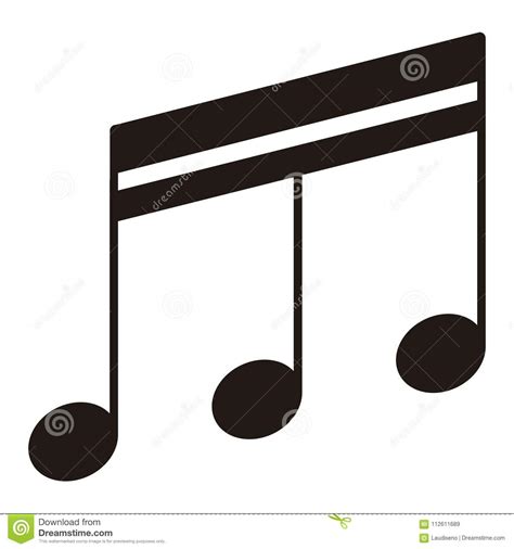 Isolated Sixteenth Beamed Note Musical Note Stock Vector