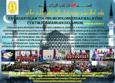 Klang 33, jalan tiara 3, bandar baru klang, 41150 klang, selangor. YAYASAN ISLAM TOLONG MENOLONG INSAN MALAYSIA(YATIM ...