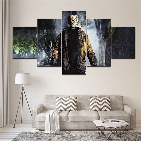 Jason Voorhees Poster Jason Voorhees Painting Artwork Gift Scary Friday The Th Wall Decor