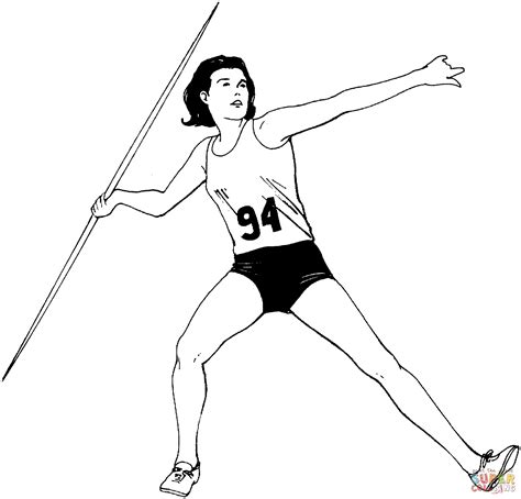 Woman Javelin Throw Coloring Page Free Printable Coloring Pages
