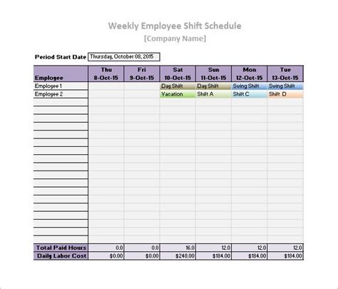 Now, monthly work scheduling becomes easier with the help of monthly employee schedule template. Work Schedule Templates | 12+ Free Printable Word, Excel & PDF Formats, Samples, Examples, Forms