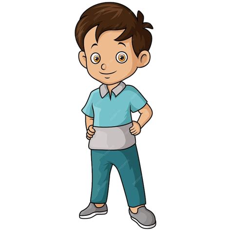 Premium Vector Cute Little Boy Cartoon Standing