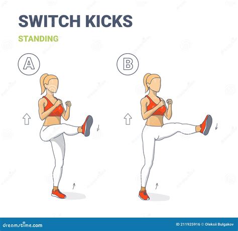 switch kicks female home workout exercise guidance athletic girl doing kicks switching legs