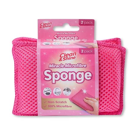 clean and shine 2 miracle microfibre sponges poundstretcher