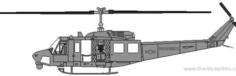 Bell 212 Uh 1n Huey Helicopter Drawings Dimensions Figures