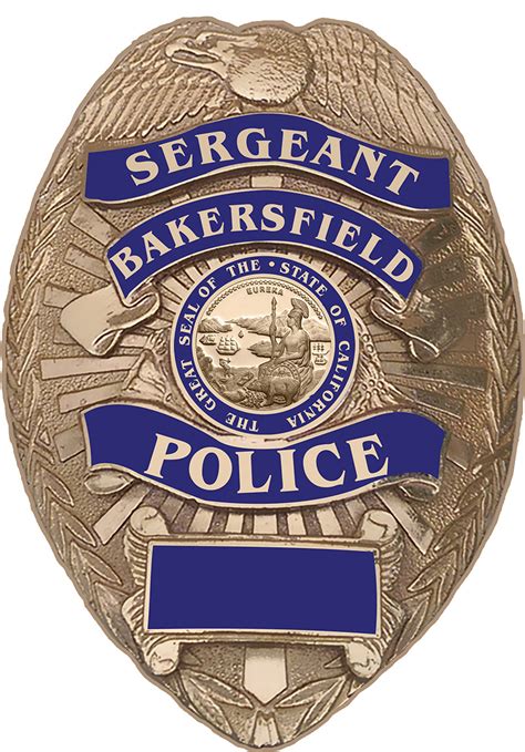 Bakersfield Police (Sergeant) Department Officer's Badge all Metal Sign ...