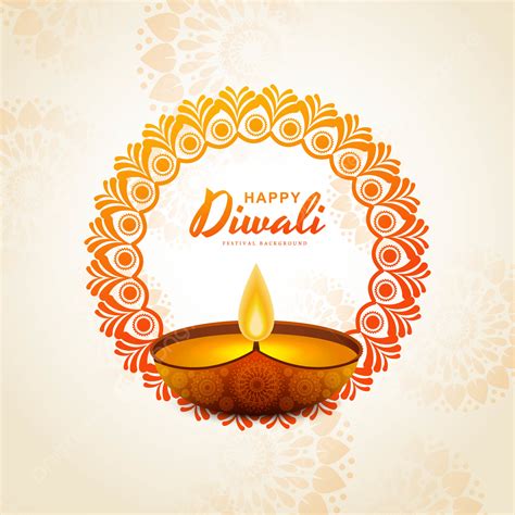 Happy Diwali Festival Card Background Vector Abstract Light Diwali