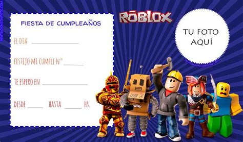Tarjetas invitaciones cumpleanos roblox x10uni 60 00 en. Invitaciones de Cumpleaños Infantiles con Foto ...