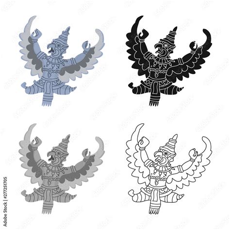 Vector Illustration Of Garuda And Bird Icon Set Of Garuda And Jatayu