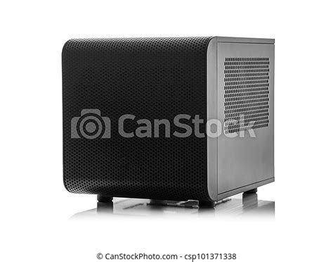 Black Computer System Unit Isolated On White Modern Black Computer