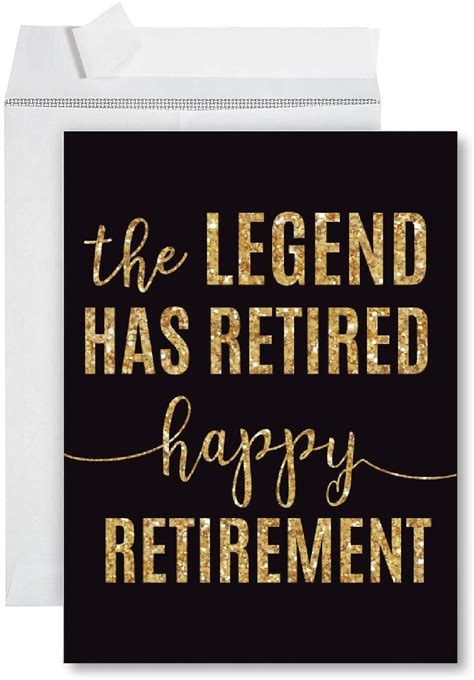 Funny Jumbo Retirement Card With Envelope Farewell Officethe Legend