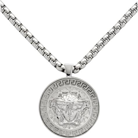 Versace Silver Medusa Necklace In Metallic For Men Lyst
