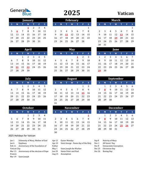 2025 Vatican Calendar With Holidays