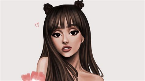 Ariana Grande Cartoon Art 5k Wallpaperhd Music Wallpapers4k