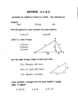 Applications of trig problems example: Trig Applications Geometry Chapter 8 Packet Key / Right ...