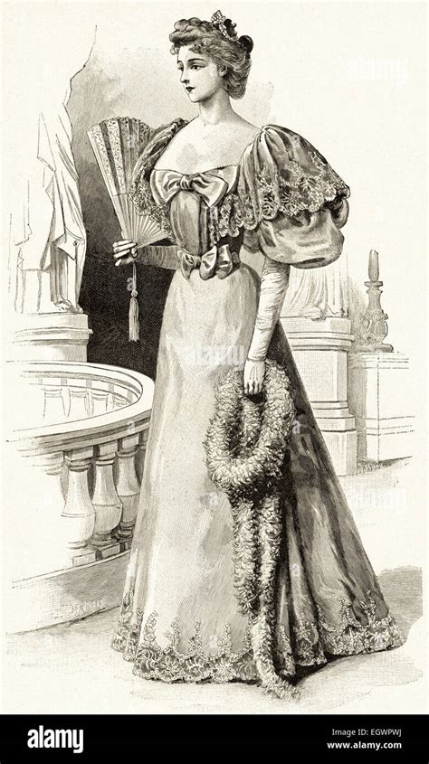 Victorian Woman Fashion Illustration Circa 1895 Stock Photo Alamy