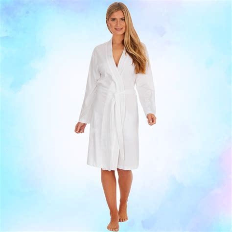 ladies 100 cotton lightweight dressing gown holiday womens robe kimono wrap uk ebay