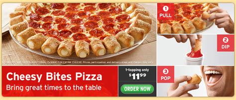 The kicker is that fans can pick from four pizza creations to get their favorite ninja turtle's favorite pizza. Fast Food Geek: Pizza Hut Bring Back the Cheesy Bites ...