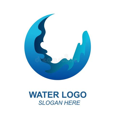 Logos Colored Water Aqua Splashes Nature Symbols Blue Gradient Colored
