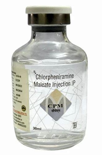 Cpm 30ml Chlorpheniramine Maleate Injection At Rs 1562box