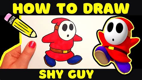 how to draw shy guy easy youtube